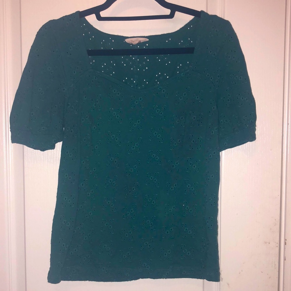 Brand: Tu Dark green floral top